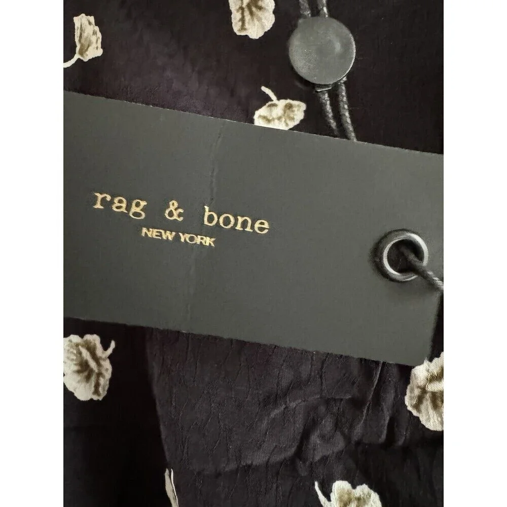 Rag and Bone women's 8 black amber floral-print jacquard midi skirt NWT dressy